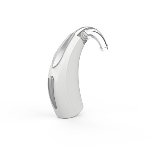 Starkey Evolv AI 2400 BTE-R, Bright white with Sterling image number 1.0