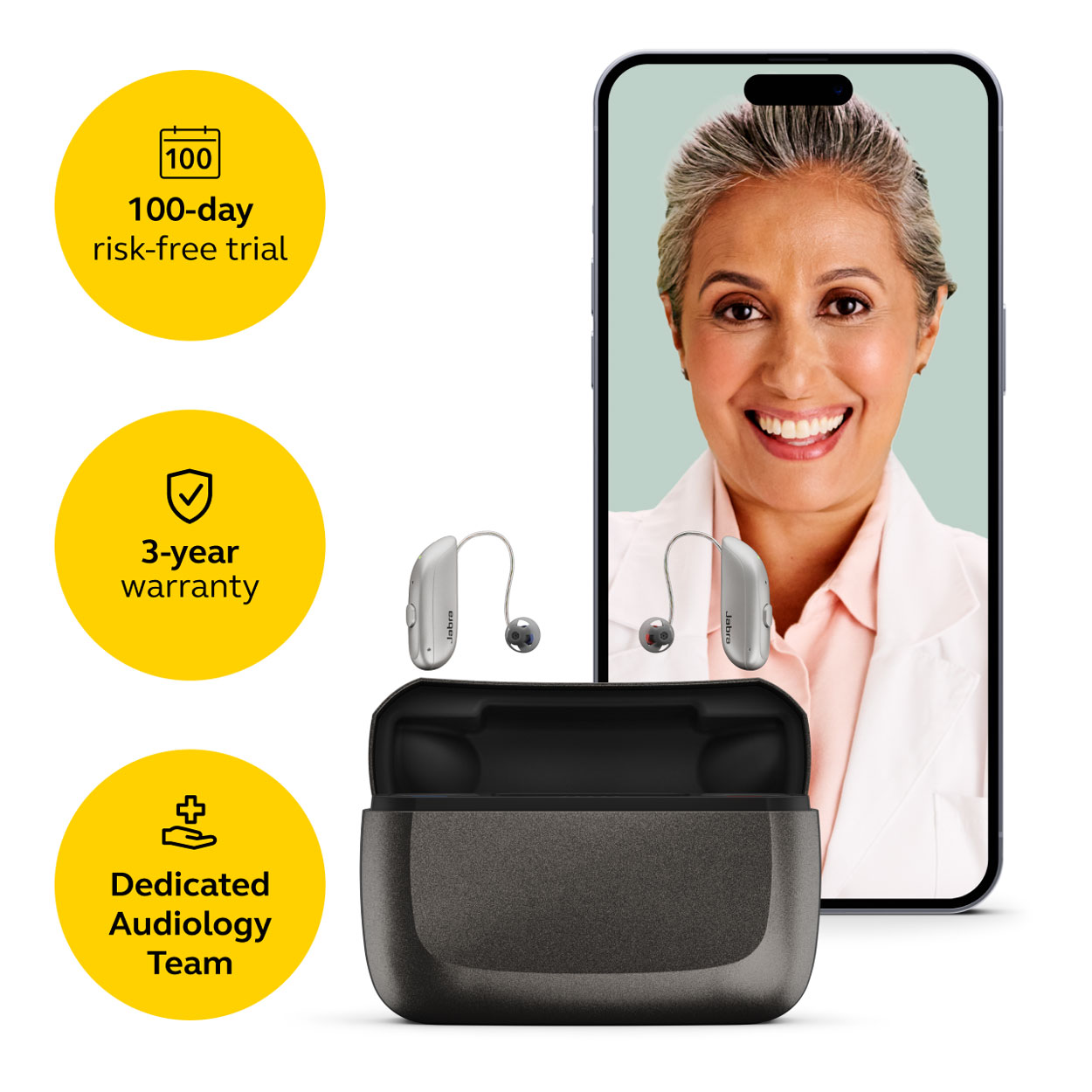 Jabra Enhance Select 300 w/Premium Care, Sparkling Silver image number 1