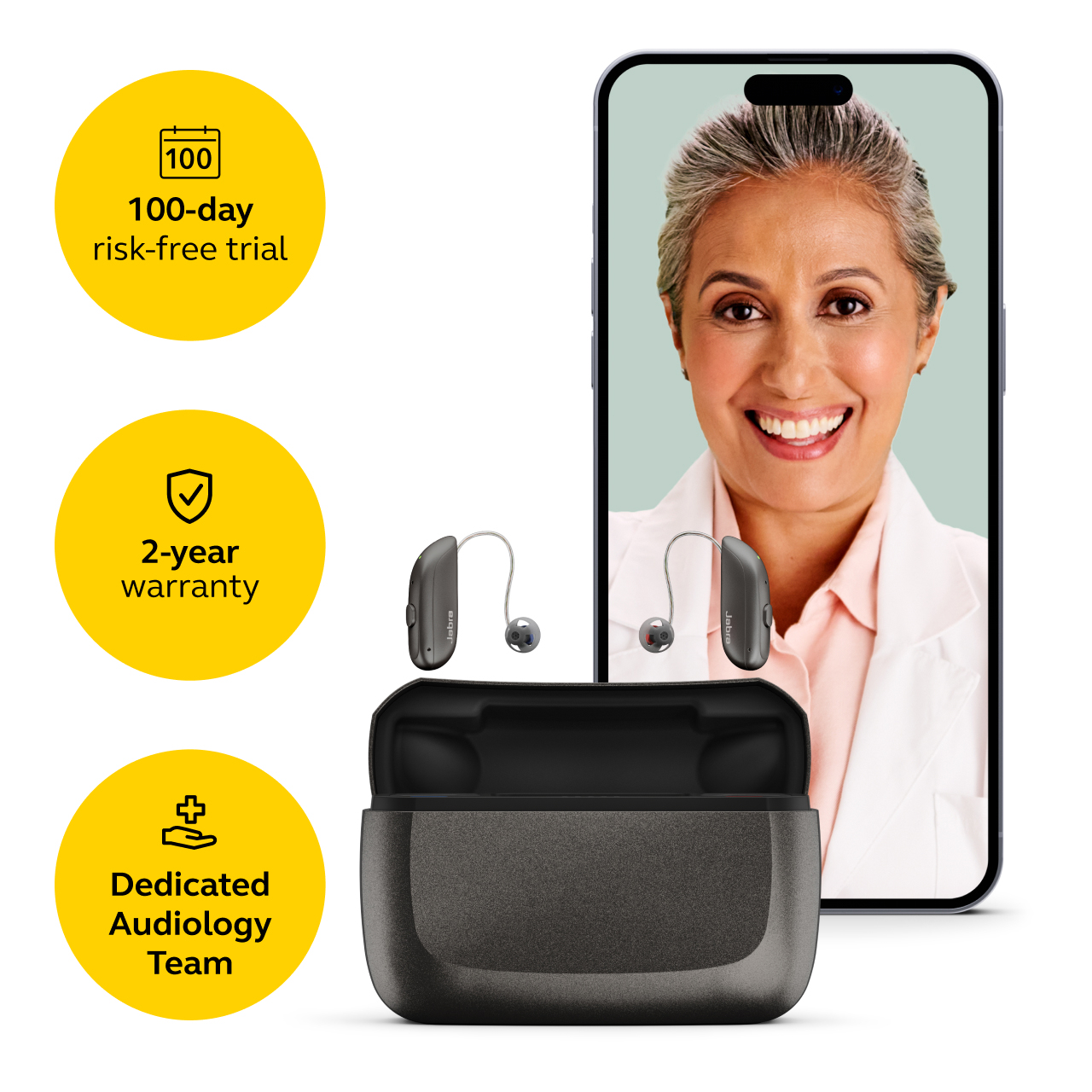 Jabra Enhance Select 300 w/Premium Care, Warm Gray, image number 1